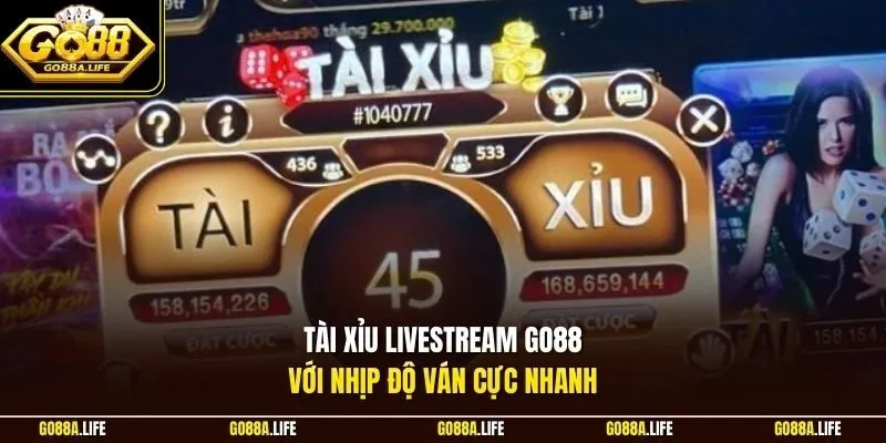 Tài xỉu livestream GO88 với nhịp độ ván cực nhanh