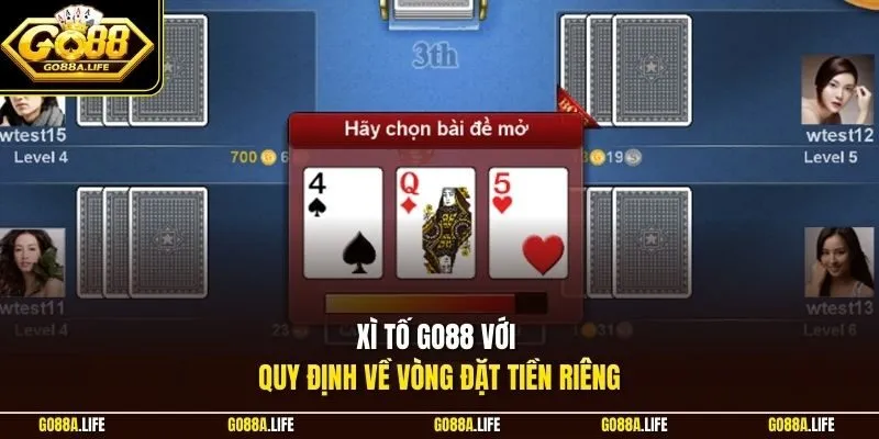Xì tố GO88 với quy định về vòng đặt tiền riêng
